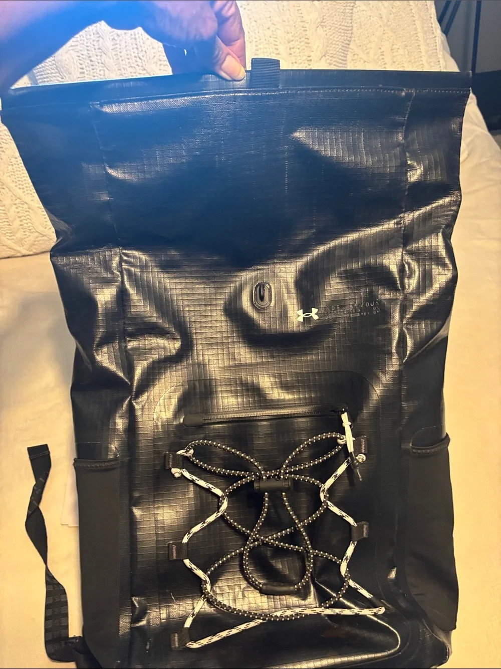 Under Armour Black Roll-Top Storm Backpack with External Bungee